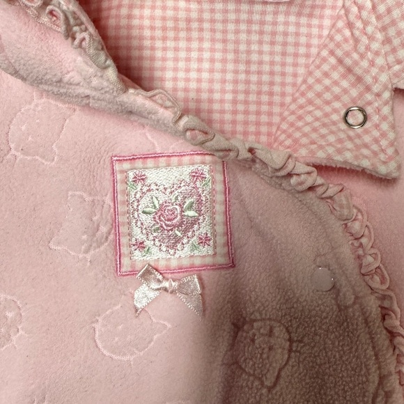 Baby Girl Pink Hooded Fleece Bunting Suit - Picture 3 of 8